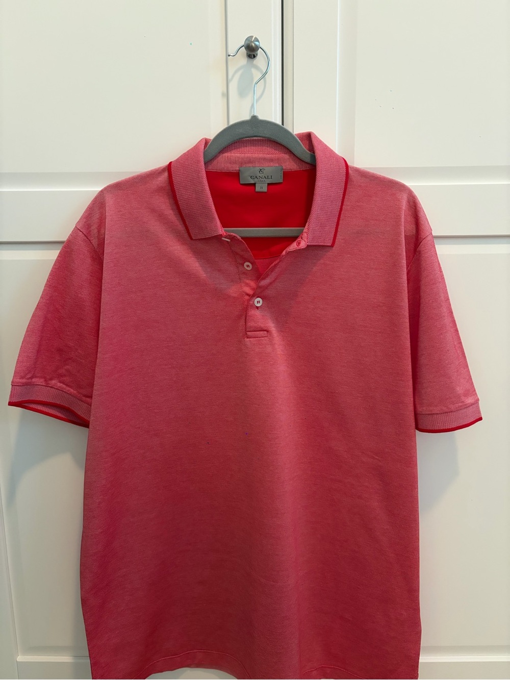 Canali Pink-Red Heather Polo Shirt